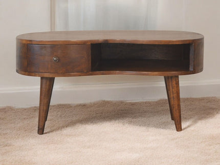 Wave Coffee Table With 1 Drawer