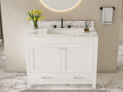 43" Bathroom Vanity Multi Functional Cabinet - White