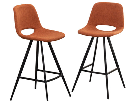 Porth - 28.25" Fabric Kitchen Counter Height Stools (Set of 2) - Orange