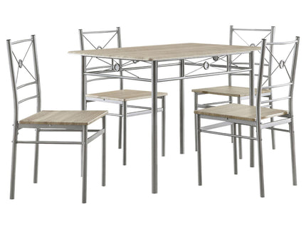 5 Piece Rectangle Dining Set With Tubing Base