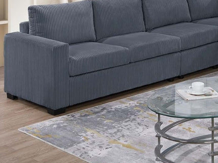 Modern Style L-Shape Sectional Set, USB Ports, Cup Holder