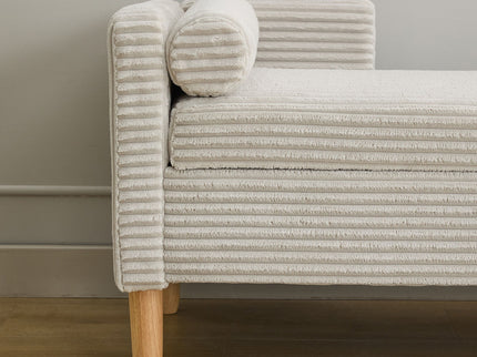 Upholstered Corduroy Flip Top Storage Bench For Living Room