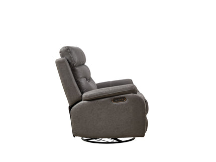 Liyasi - Dual Okin Motor Rocking And 240° Swivel Single Sofa Seat Recliner Chair Infinite Position, Head Rest With Power Function