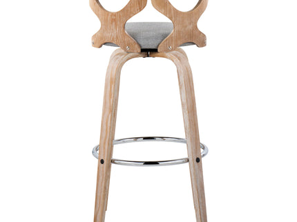 Gardenia - Contemporary Fixed Height Barstool With Swivel With Round Footrest (Set of 2)