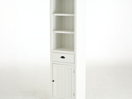 Retro Style 75'' Tall Display Shelf With Cabinet For Hallways Living Room Kitchen - White