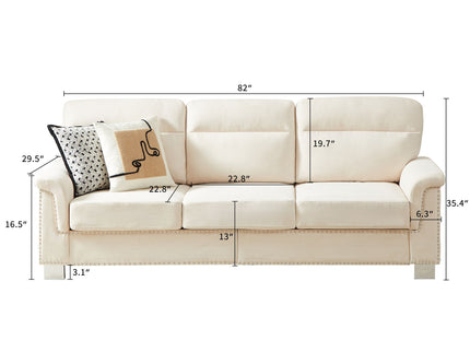 3 Seater Elegant Stationary Sofa