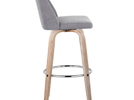 Toriano - Contemporary Fixed Height Barstool With Swivel & Round Footrest (Set of 2)