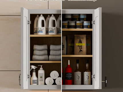 Shaker Wall Cabinet With Soft Close Hinges, Adjustable Shelves, Double Door
