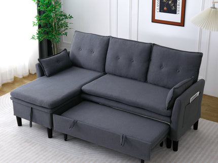 L-Shaped Reversible Chaise Sectional Sofa With Storage