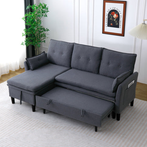 L-Shaped Reversible Chaise Sectional Sofa With Storage