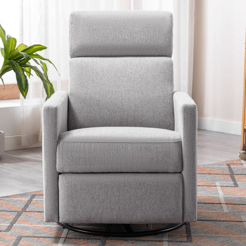 Modern Upholstered Rocker Nursery Chair Seating Glider Swivel Recliner Chair