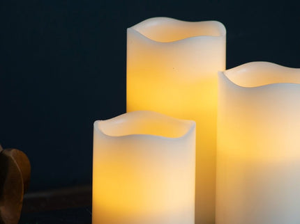 LED Candles With Remote Timer (Set of 3) - Ivory