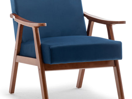 Mid Century Modern Accent Chair With Solid Wood Frame And Extra Thick Backrest