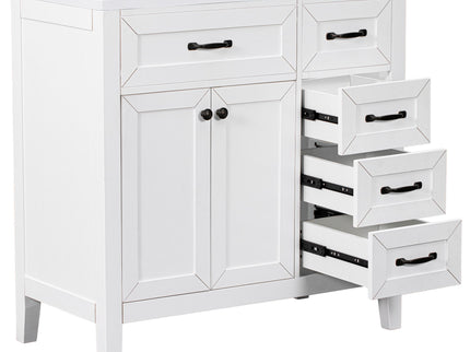 Modern Bathroom Vanity With Sink, Freestanding With Drawers And Doors
