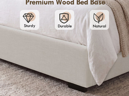 Hampton - Upholstered Platform Bed With Tall Headboard