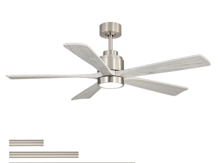 Ultra Quiet Reversible Ceiling Fan With Light Dimmable LED For Large Room - Brushed Nickel