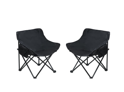 2 Pieces Outdoor Camping Chairs Folding / Portable, Comfortable Seating, Durable Steel Fram