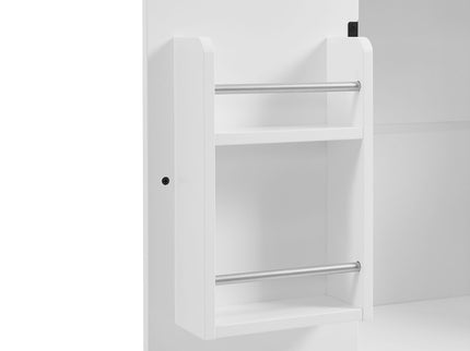 Elegant Bathroom Floor Storage Cabinet With 4 Doors, Adjustable Shelves