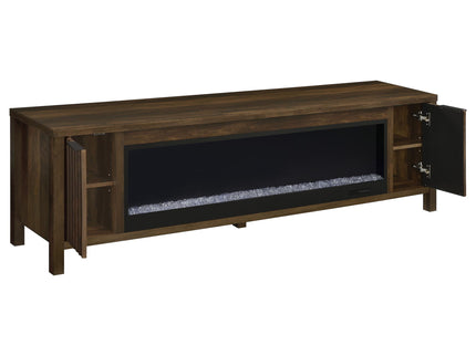 Alamitos - Electric Fireplace TV Stand With Flame Visualizer - Pine Wood
