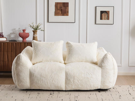 Giant Bean Bag Couch, Ultra Soft Fluffy Loveseat For Living Room
