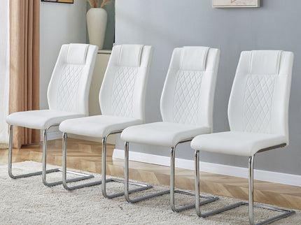 Modern Dining Chairs With Padded Seat, Metal Legs