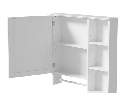 Wall Mounted Bathroom Storage Cabinet, Medicine Cabinets With Large Mirror Door, Adjustable Shelves And Three Open Storage Levels(Not Include Bathroom Vanity)