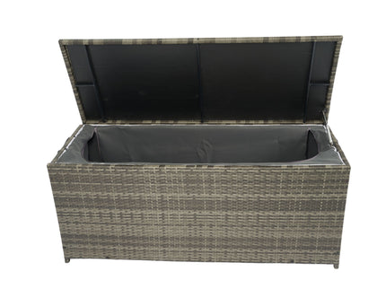 Outdoor Storage Box, Wicker Patio Deck Boxes With Lid, Outdoor Cushion Storage For Kids Toys, Pillows, Towel, Wicker