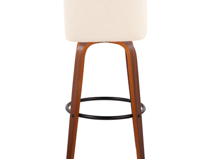 Toriano - Mid Century Modern Fixed Height Barstool Swivel And Round Footrest (Set of 2)