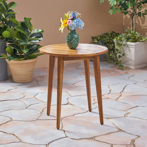Stamford - Modern Outdoor Bistro Table With Water Resistant - Teak