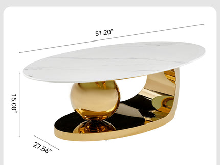 Oval Coffee Table With Geometric Precision