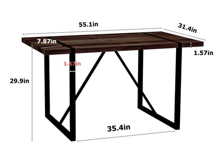 Modern Dining Table With Metal Legs For 4 - 6 Person