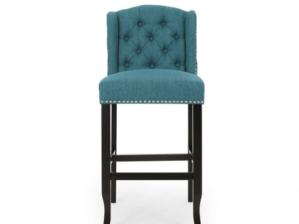 Vienna - Contemporary Fabric Tufted Wingback Counter Stools (Set of 2)