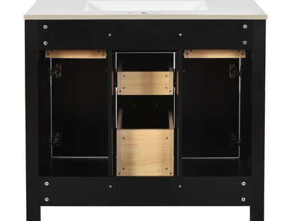 Bathroom Vanity With Sink Combo Set, Modern Bathroom Cabinet With 4 Drawers