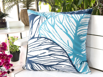 Leaf Vein Outdoor & Indoor Pillow - Indigo