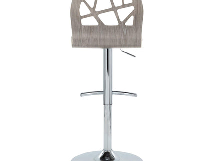 Folia - Contemporary Adjustable Barstool With Swivel With Rounded T Footrest (Set of 2)