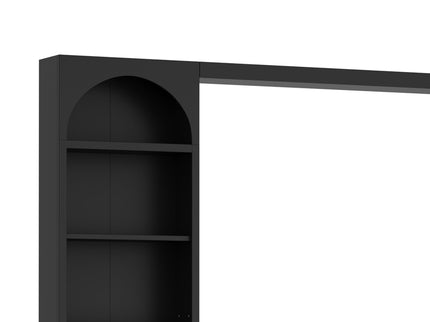 Arched Entertainment Center Wall Unit With 6 Drawers, Large TV Stand With Bookshelves