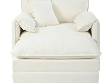 Oversized Chair With Movable Ottoman, Soft Upholstered Lounge Chair