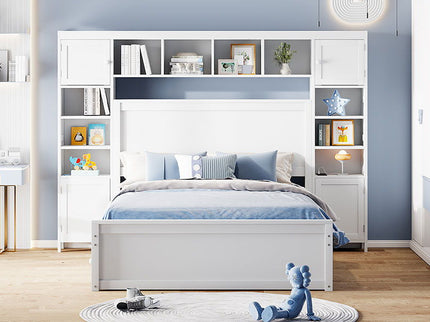 Bed With All In One Cabinet, Shelf And Sockets, Trundle