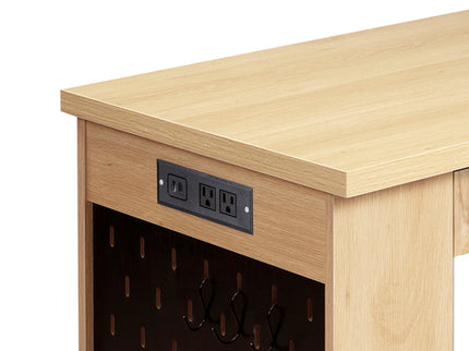 Modern Fluted Office Desk With Storage Cabinet