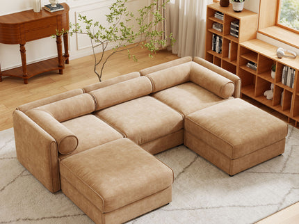 Contemporary Elegant Sofa With Storage And Ottoman