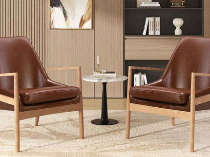 Mid-Century Modern Accent Armchair With High Back