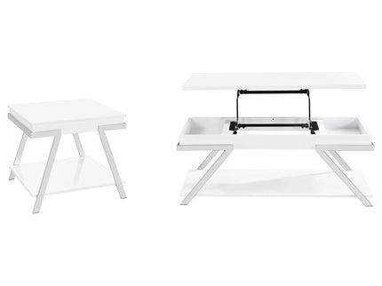 Briana - 2 Piece Coffee And End Table Set With Lift Top Legs - Gloss White