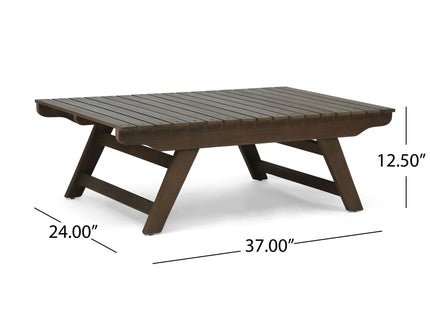 Outdoor Acacia Wood Coffee Table With Open Slat Design