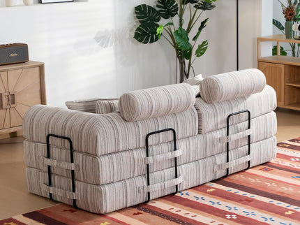 Convertible Sleeper Sofa Bed With High Density Compressed Sponge, Upholstered Couch For Living Room