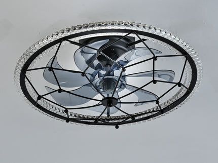 Ceiling Fan With Light And Remote Control, 6 Speeds, 3 Color Options - Matte Black