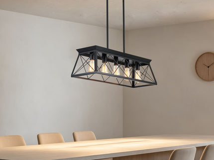 Chandelier Pendant Light For Dining Room Kitchen, 5 Light Fixture With Adjustable Height