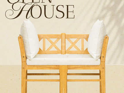 Farmhouse Modern Dining Corner Chairs (Set of 2) With Handwoven Rattan Backrests And Solid Wood Legs - Natural / White