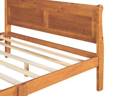 Platform Bed Frame Mattress Foundation Sleigh Bed With Headboard / Footboard / Wood Slat Suppor