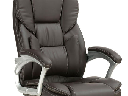 Swivel Office Chair With Armrests, Adjustable Height - Brown