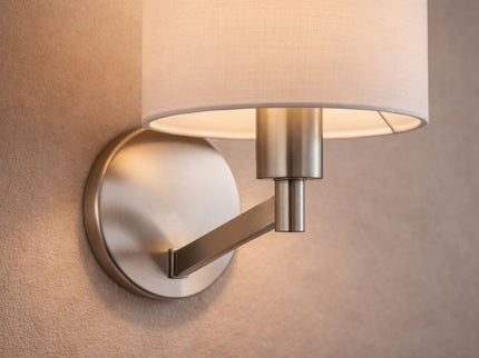 Nebula - Base Wall Lamp With Rotary Switch Shade - Brushed Nickel / Silver / White